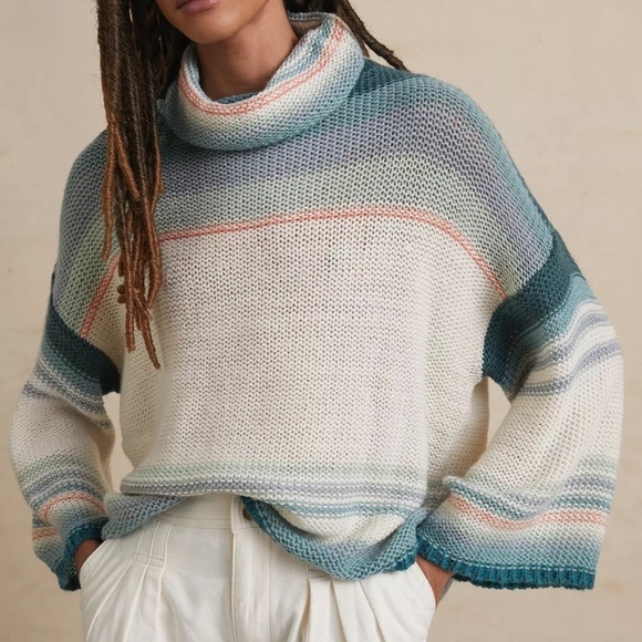 Anthropologie Courtney Ombre Cowl Neck Sweater, Size Medium - Picture 13 of 13